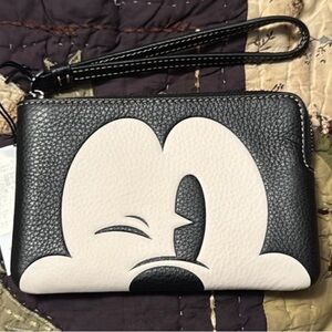 Coach Mickey Mouse wristlet new with tags Mickey winking